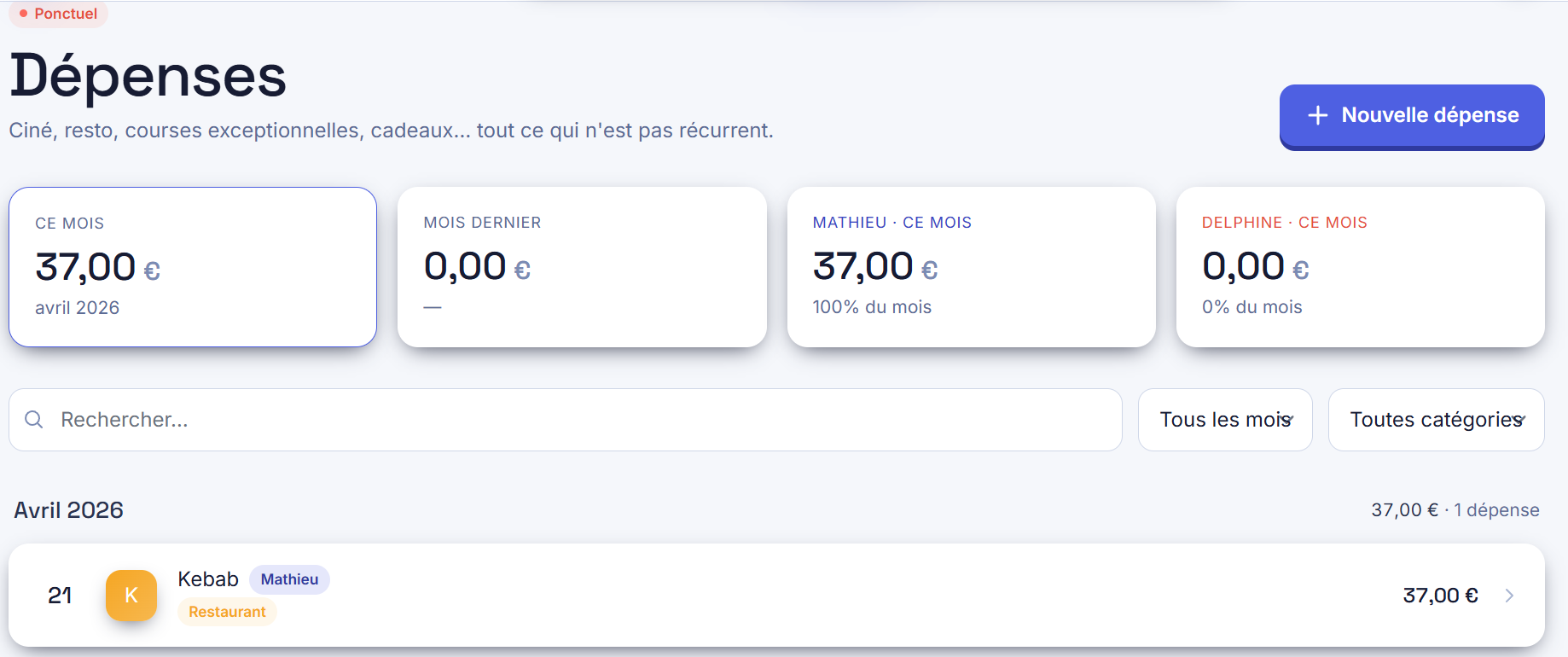 Gestion familiale — capture 2